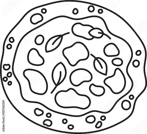 margherita pizza italian food outline clipart