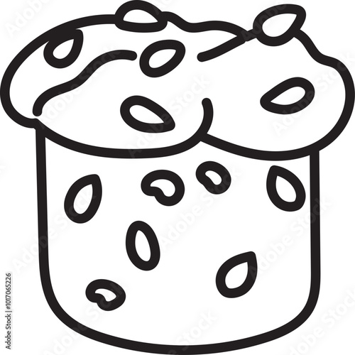 panettone italian food outline clipart