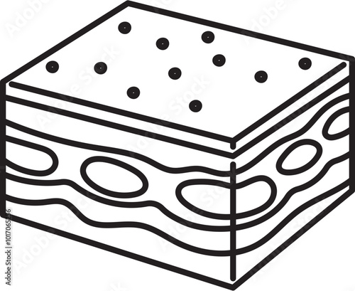 tiramisu italian food outline clipart