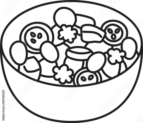 panzanella salad italian food outline clipart