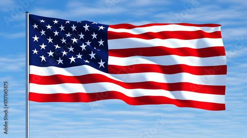 Patriotic American Flag of the United States, banner or poster. USA.