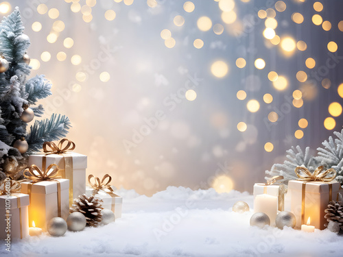 Festive Christmas Backgrounds with Ornaments & Lights | Cozy Holiday Gifts for Designs, Cards, Social Media & Promotions | High-Quality Seasonal Images for a Warm & Joyful Christmas New Year