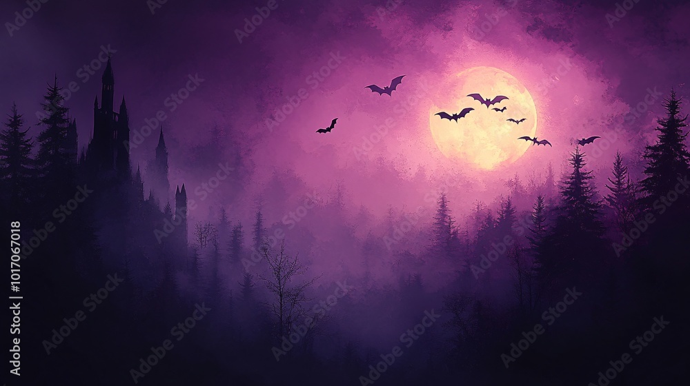Purple Halloween background with copy space Purple Halloween background with copy space