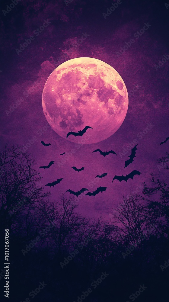 Illustration of Purple Halloween background with copy space Illustration of Purple Halloween background with copy space
