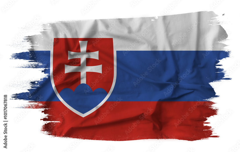 Flag of Slovakia with fabric texture