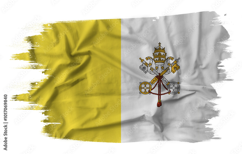 Flag of Vatican with fabric texture