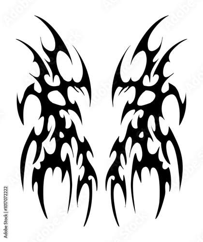 Neo tribal Y2k tattoo design vector