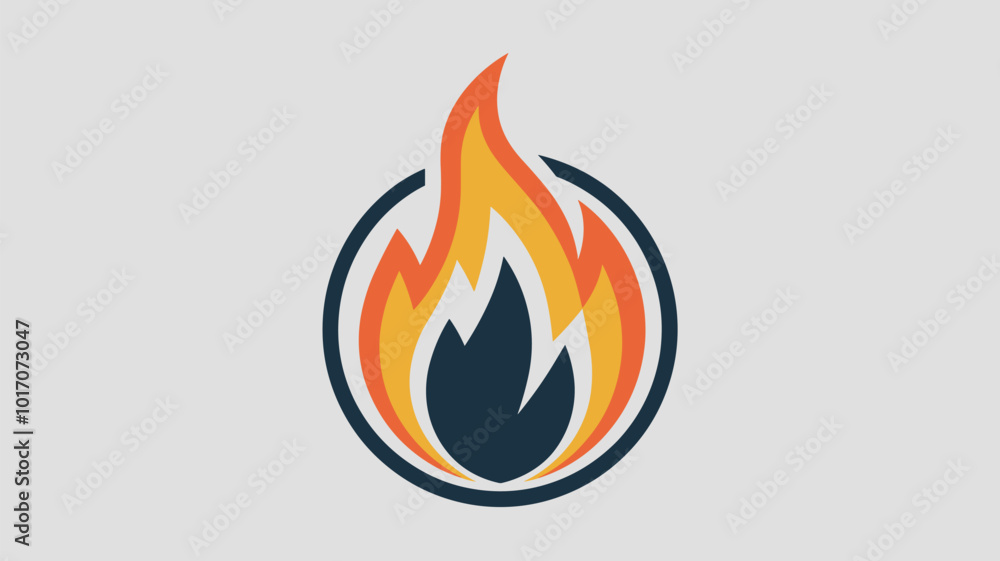 Stylized illustration of flame in bold, graphic lines. Stylized illustration of flame in bold, graphic lines.