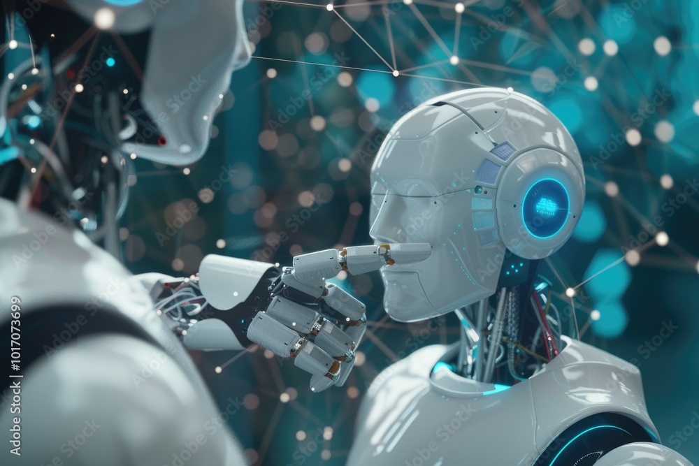 Fototapeta premium Businessman uses AI ChatGPT for global business connections.