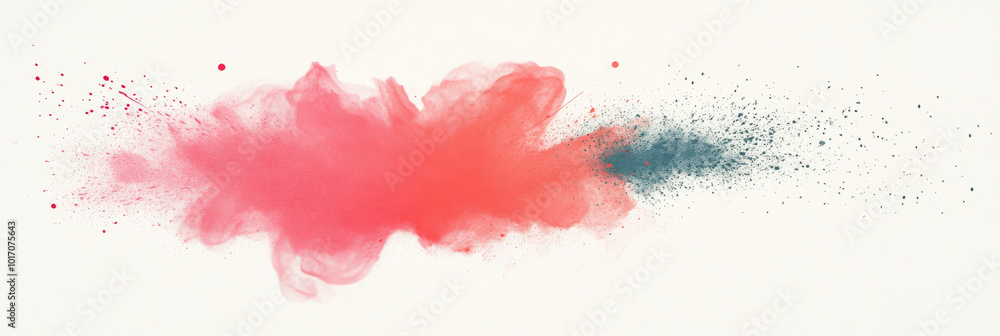 Obraz premium Abstract paint splatter background with red and gray colors.