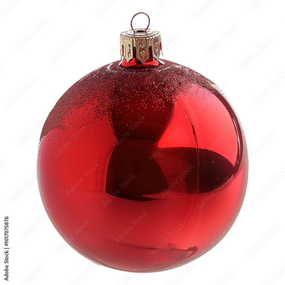 Christmas Red Glitter Ball Red Christmas Ornament Isolated on Transparent Background Christmas Red Glitter Ball Red Christmas Ornament Isolated on Transparent Background