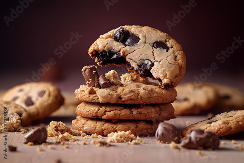 Various crumbl cookies professional advertising food photography photo