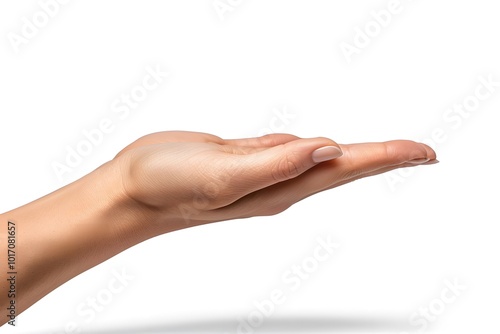 Open Hand Gesture on a White Background