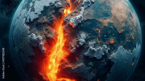 Earth from space during a massive earthquake