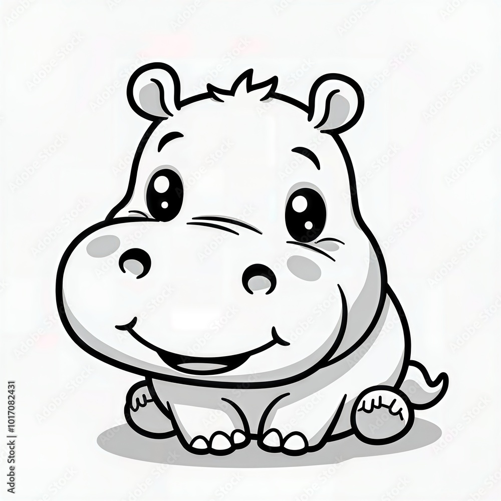 Cute Baby Hippo Coloring Page Cute Baby Hippo Coloring Page
