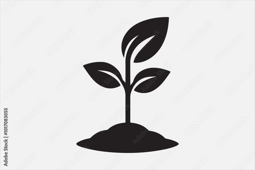 A young plant sprout emerging from the soil. A young plant sprout emerging from the soil.
