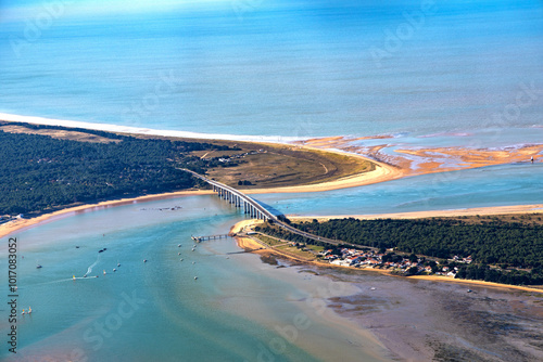noirmoutier island in french atlantic ocean aerial view