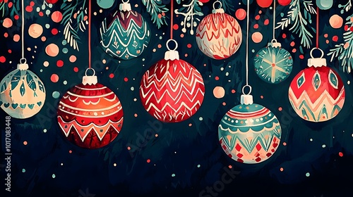 ornate christmas nordic folk art bold patterned quilts red teal pastel dark green bloomcore painting ceramics precise detailed tensegrity cute dreamy, isolated black background