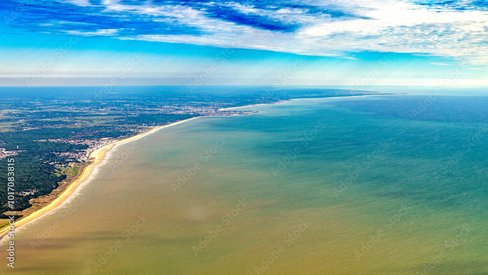 noirmoutier island in french atlantic ocean aerial view noirmoutier island in french atlantic ocean aerial view