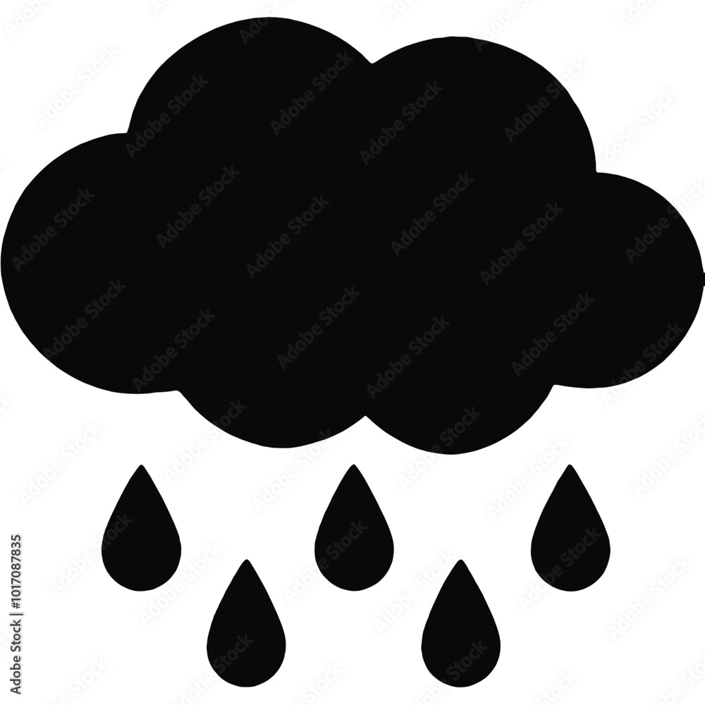 A black cloud with raindrops falling from it A black cloud with raindrops falling from it