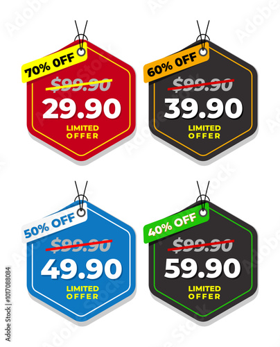Colorful sale price tags collection