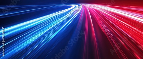 Abstract Speed Lines Background with Blue and Red Lights