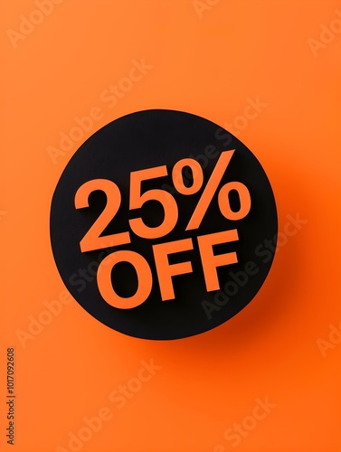 Wallpaper Mural Black '25% OFF' Promotional Sign on a Orange Background Torontodigital.ca