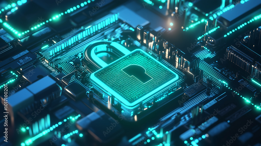 Digital Lock Cybersecurity Concept, generative ai Digital Lock Cybersecurity Concept, generative ai