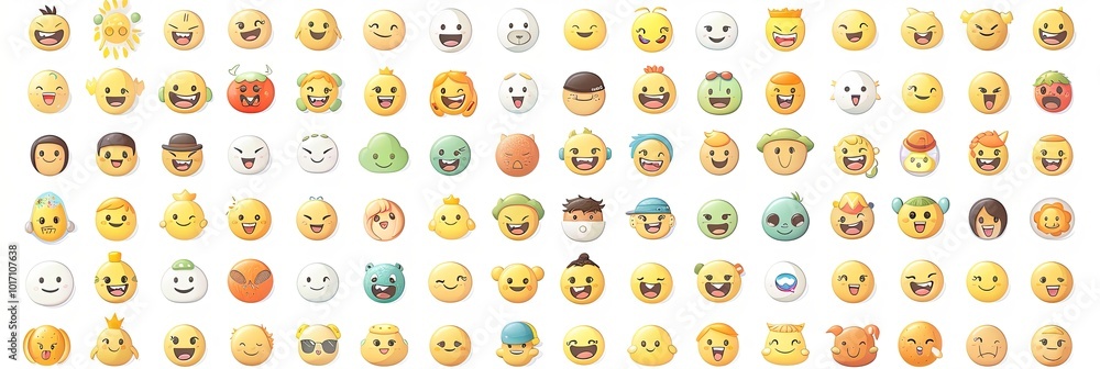 This artwork showcases a diverse array of emoticons featuring lively expressions and unique themes, creating a joyful atmosphere. Generative AI This artwork showcases a diverse array of emoticons featuring lively expressions and unique themes, creating a joyful atmosphere. Generative AI
