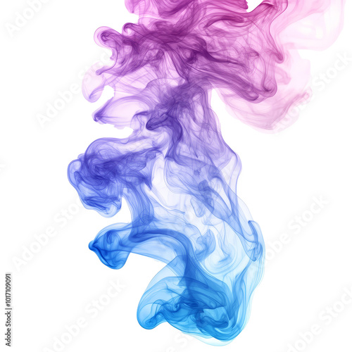 Beautiful blue and purple smoke swirling gracefully on a Png background, blue purple smoke isolated on Png background