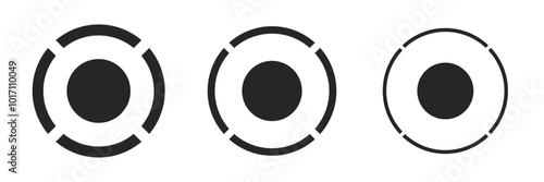 Video and audio recorder button in different variations isolated for UI elements. Vector icons in flat style