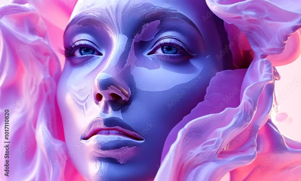 Dreamy Portrait with Pink and Blue Tones Dreamy Portrait with Pink and Blue Tones