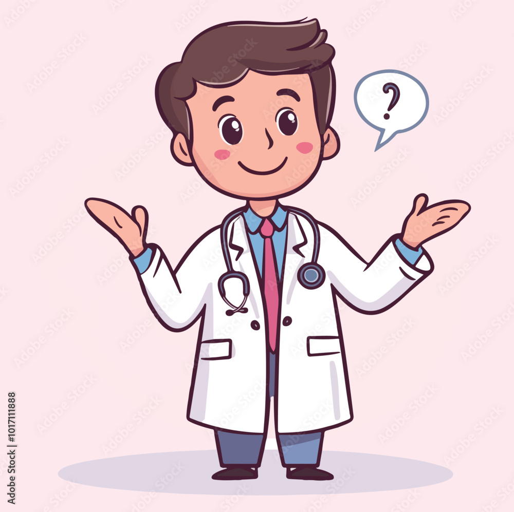 A male doctor with stethoscope illustration