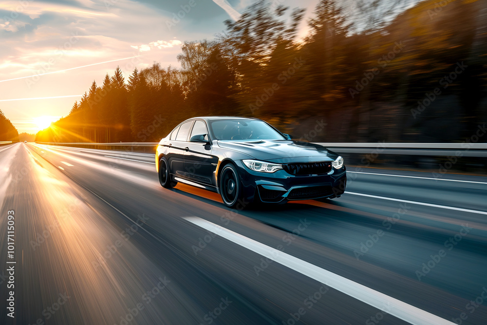 Fototapeta premium car on the road, blur motion