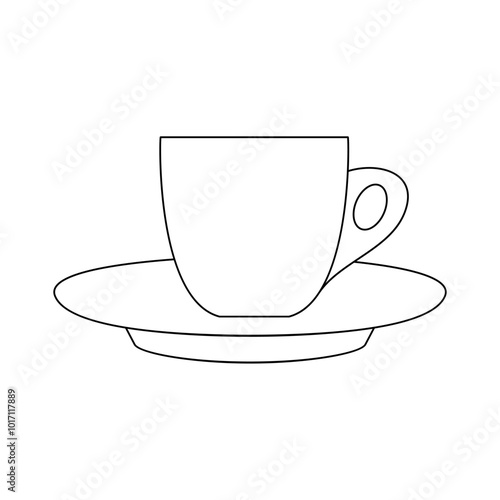 A vector icon of a white espresso cup on a saucer. Ideal for cafes, coffee shops, and restaurants.