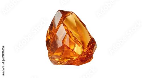 Amber gem isolated on transparent background