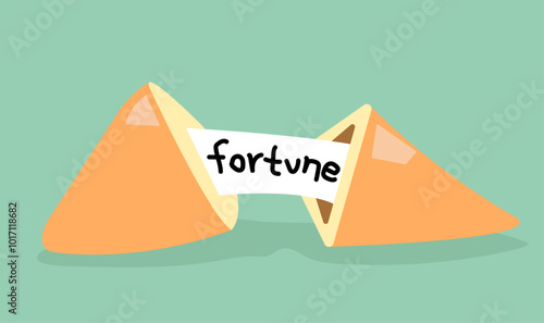 Fortune cookies biscuit luck lucky illustration