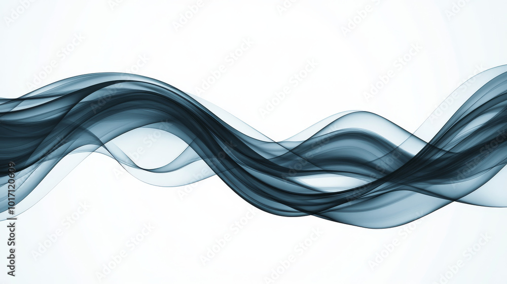 Obraz premium Abstract blue wave on a white background.