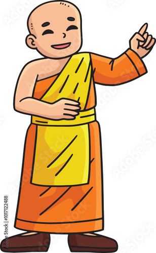 Buddhism Buddhist Monk Cartoon Colored Clipart