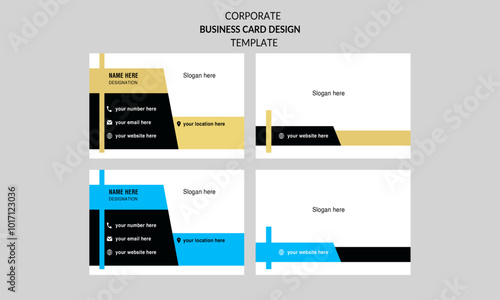 new creative modern minimalist corporate business card name card and visiting card design template. with color variation.