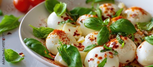 Wallpaper Mural Delicious Mozzarella Salad with Spicy Chili Flakes Torontodigital.ca