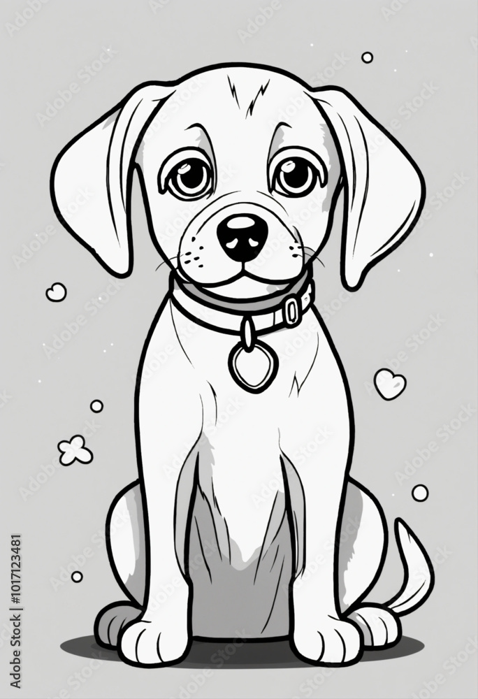 Fototapeta premium Flat Design Dog SVG Illustration - Cute Vector Art of a Playful Canine in Nature | Dog Breed and Animal Character