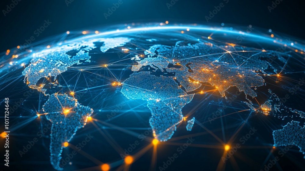 Obraz premium A Digital Representation of the Earth's Interconnectedness