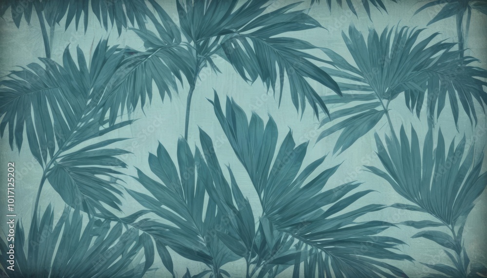 Soft Teal Fronds Background Element Soft Teal Fronds Background Element