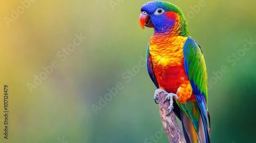 A Colorful Rainbow Lorikeet Perched on a Branch