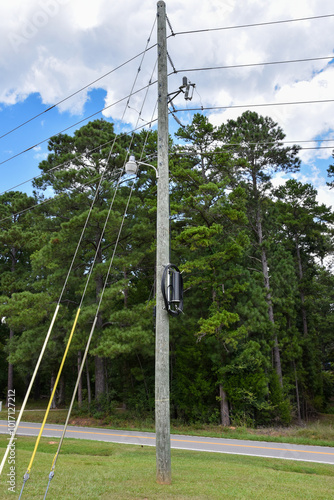Fiber Splice on Utility Pole