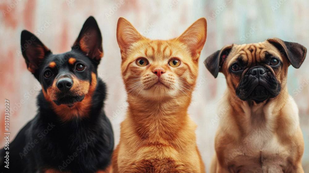 Obraz premium World Pet Day. Pets. dog, cat