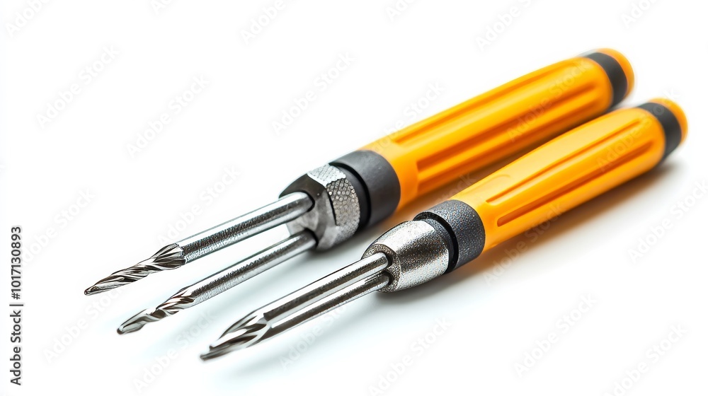 Multi-tip screwdriver on white Multi-tip screwdriver on white
