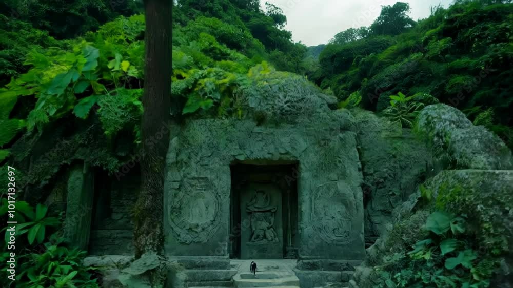 Ancient Temple Entrance Hidden in Lush Jungle Ancient Temple Entrance Hidden in Lush Jungle