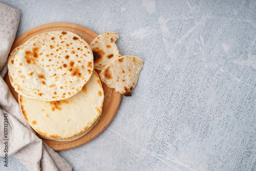 Freshly baked flatbread sta...